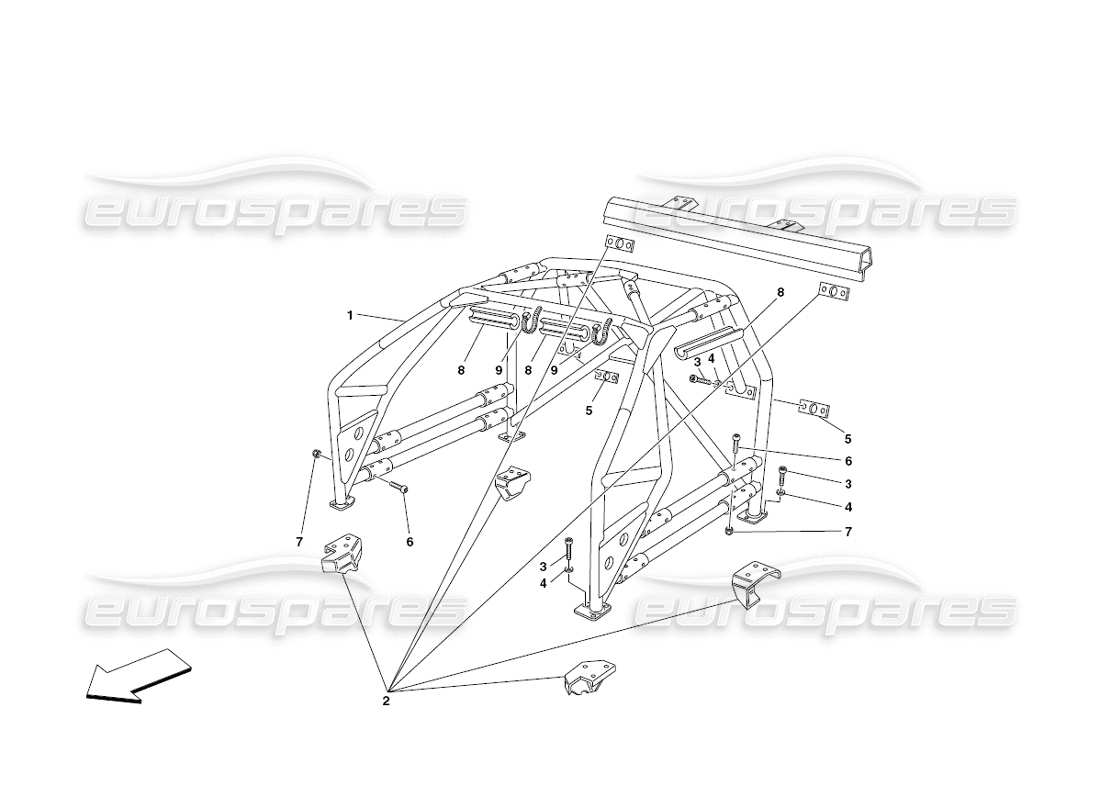 Ferrari 430 Challenge (2006) ROLL BAR Parts Diagram