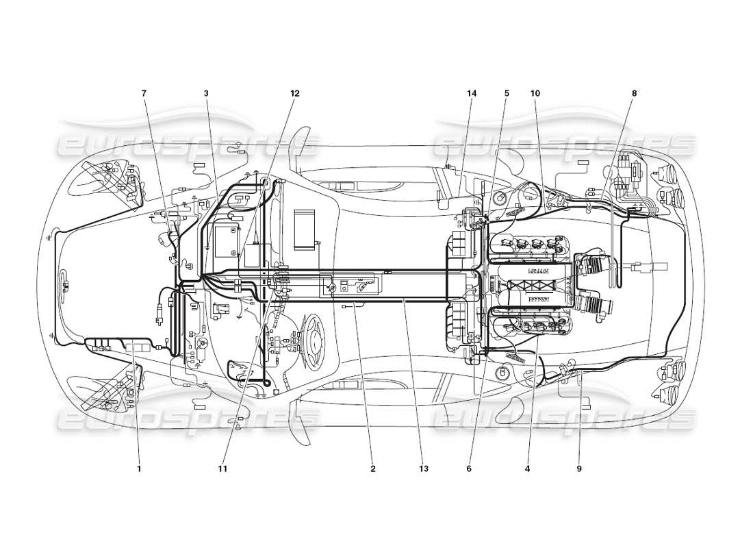 Ferrari 430 Challenge (2006) electrical system Parts Diagram