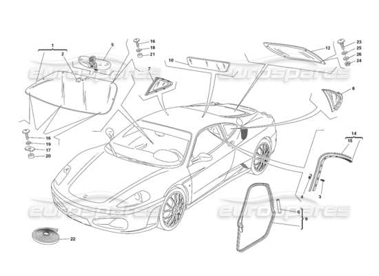 a part diagram from the Ferrari 430 parts catalogue