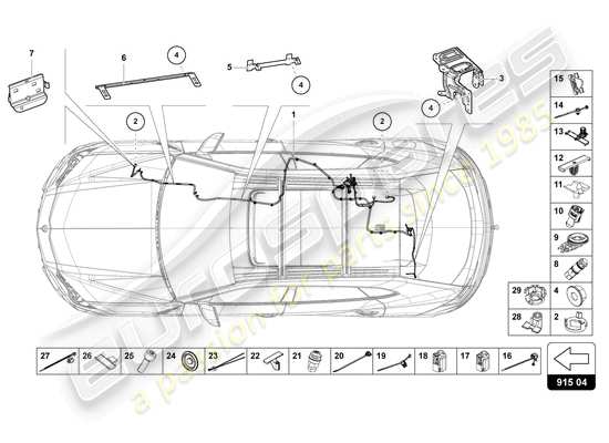 a part diagram from the Lamborghini Urus parts catalogue