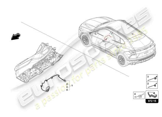 a part diagram from the Lamborghini Urus parts catalogue