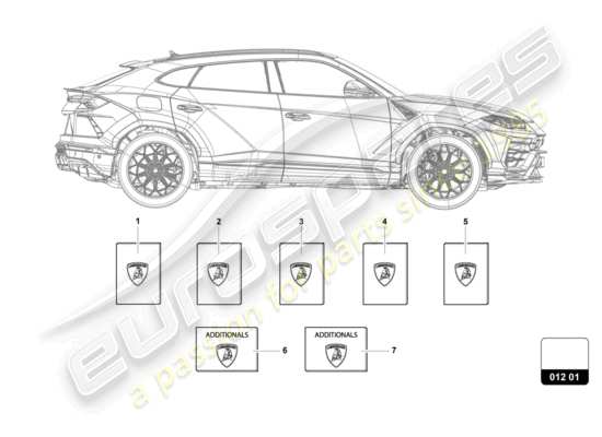 a part diagram from the Lamborghini Urus parts catalogue