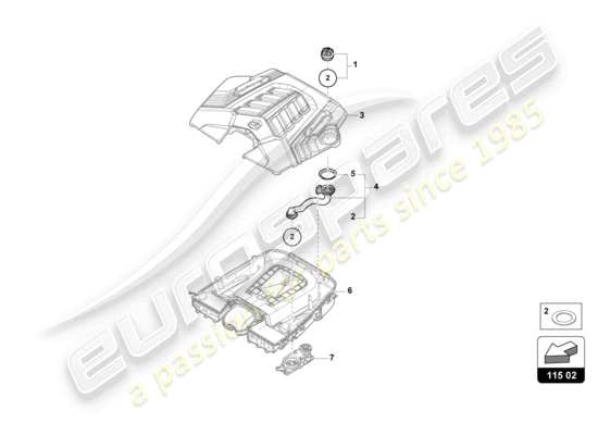 a part diagram from the Lamborghini Urus parts catalogue