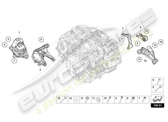 a part diagram from the Lamborghini Urus parts catalogue