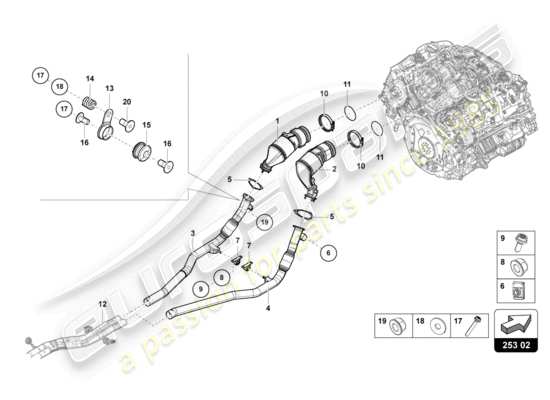 a part diagram from the Lamborghini Urus parts catalogue