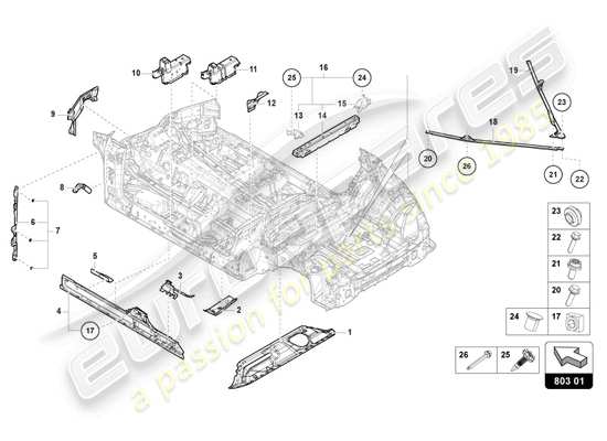 a part diagram from the Lamborghini Urus parts catalogue