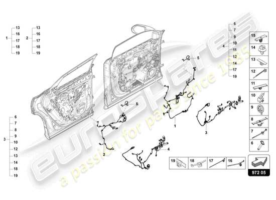 a part diagram from the Lamborghini Urus parts catalogue