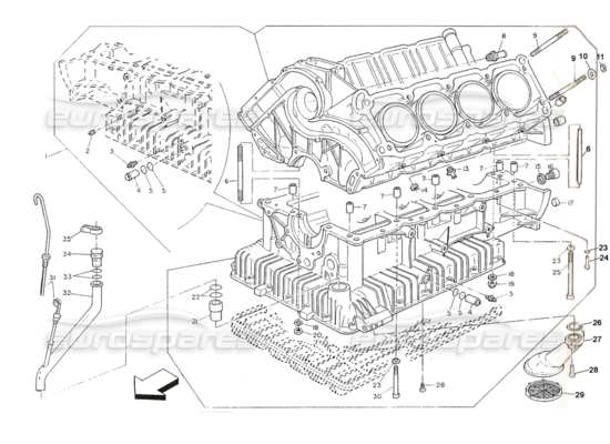 a part diagram from the Maserati Shamal parts catalogue