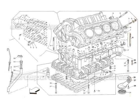 a part diagram from the Maserati Shamal parts catalogue