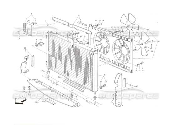 a part diagram from the Maserati Shamal parts catalogue