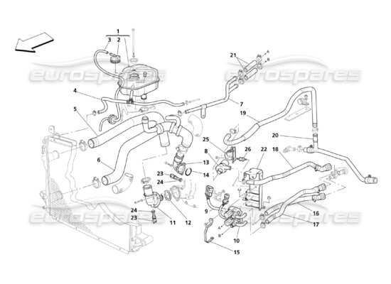 a part diagram from the Maserati Quattroporte M139 (2005-2013) parts catalogue