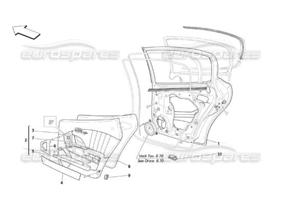 a part diagram from the Maserati Quattroporte M139 (2005-2013) parts catalogue