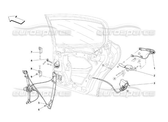 a part diagram from the Maserati Quattroporte M139 (2005-2013) parts catalogue