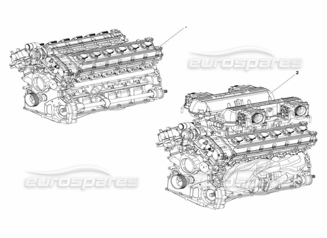 Lamborghini Murcielago LP670 engine assembly Parts Diagram
