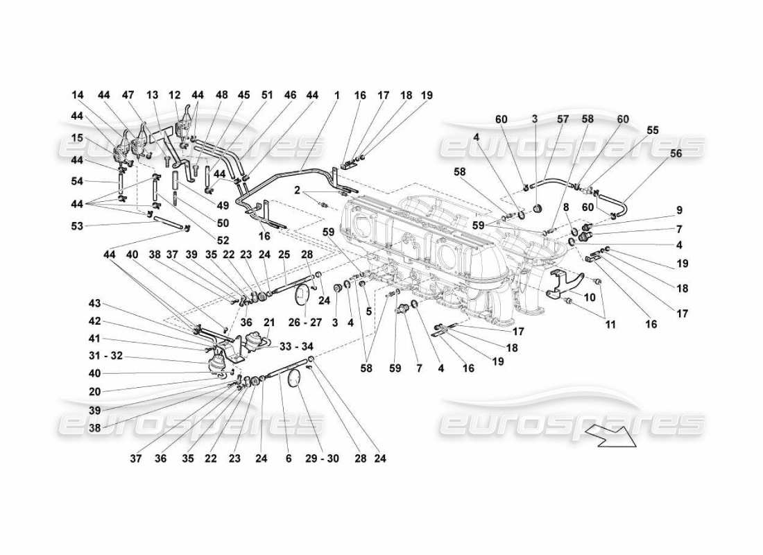 Lamborghini Murcielago LP670 INTAKE MANIFOLD Parts Diagram