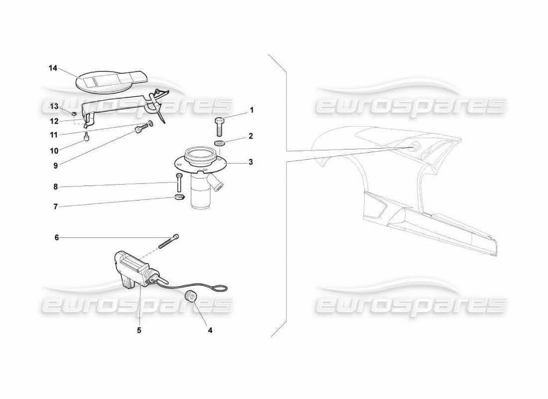 Lamborghini Murcielago LP670 FUEL CAP Parts Diagram