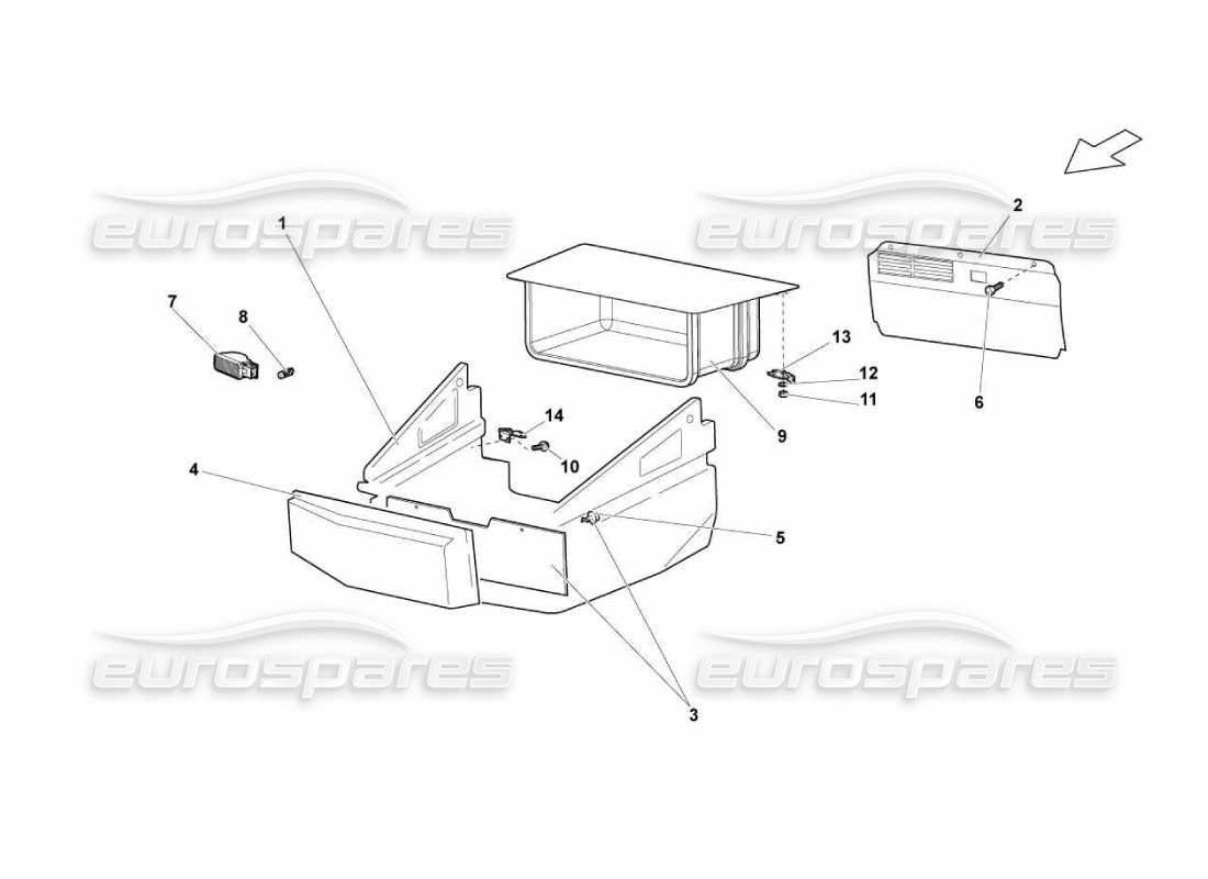 Lamborghini Murcielago LP670 COVERING Parts Diagram