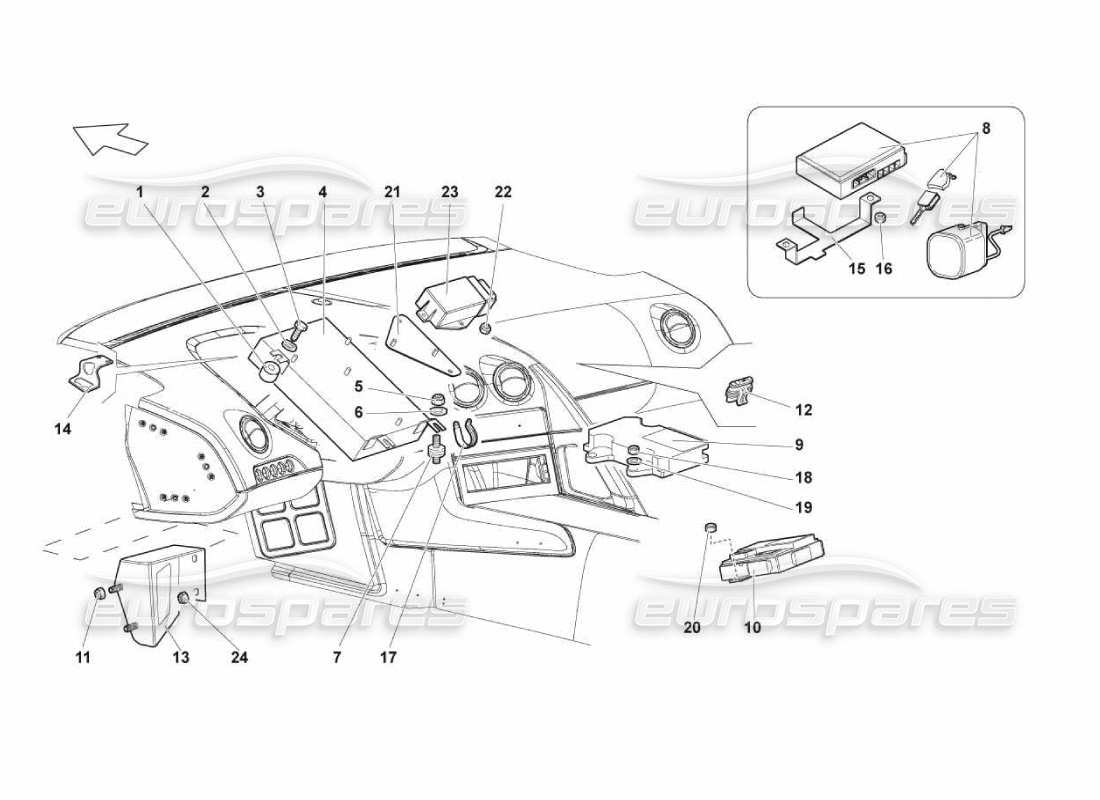 Lamborghini Murcielago LP670 electrical system Parts Diagram