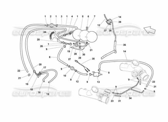 a part diagram from the Lamborghini Murcielago parts catalogue