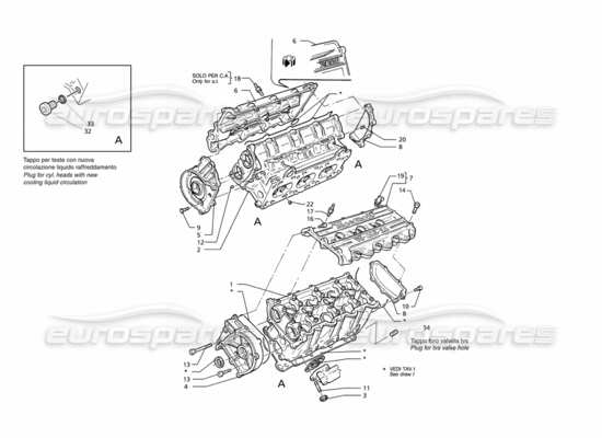 a part diagram from the Maserati Ghibli (1993-1995) parts catalogue