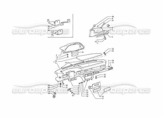 a part diagram from the Maserati Ghibli (1993-1995) parts catalogue