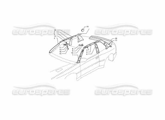 a part diagram from the Maserati Ghibli (1993-1995) parts catalogue