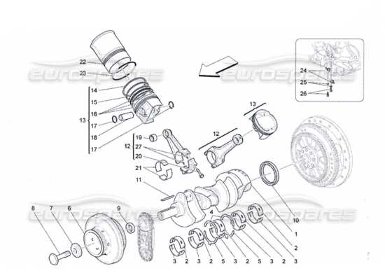 a part diagram from the Maserati Quattroporte M139 (2005-2013) parts catalogue