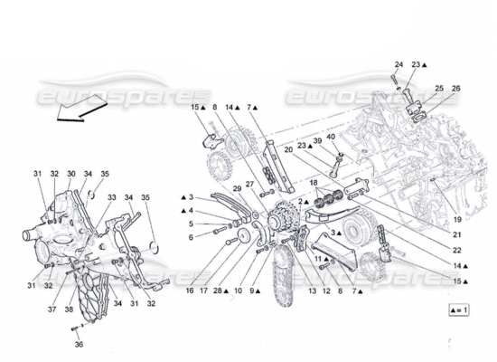 a part diagram from the Maserati Quattroporte M139 (2005-2013) parts catalogue