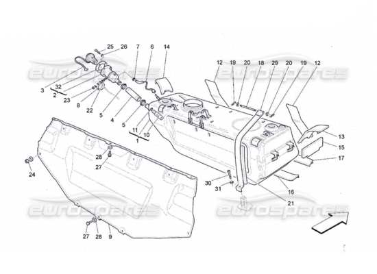 a part diagram from the Maserati Quattroporte M139 (2005-2013) parts catalogue