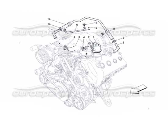 a part diagram from the Maserati Quattroporte M139 (2005-2013) parts catalogue