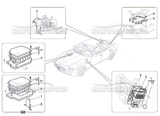 a part diagram from the Maserati Quattroporte M139 (2005-2013) parts catalogue