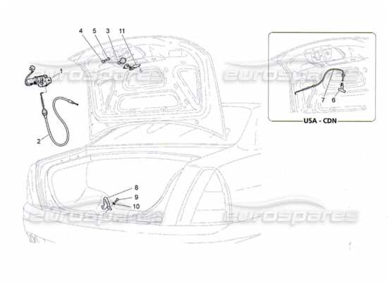 a part diagram from the Maserati Quattroporte M139 (2005-2013) parts catalogue