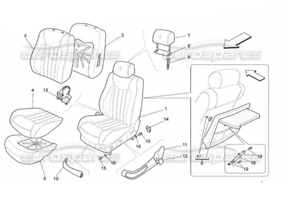 a part diagram from the Maserati Quattroporte M139 (2005-2013) parts catalogue