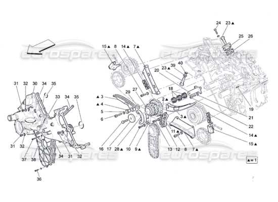 a part diagram from the Maserati Quattroporte M139 (2005-2013) parts catalogue