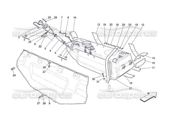 a part diagram from the Maserati Quattroporte M139 (2005-2013) parts catalogue