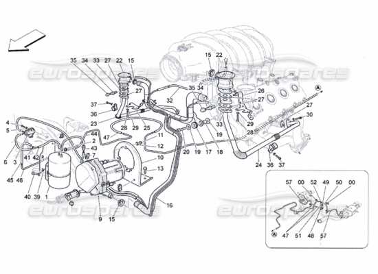 a part diagram from the Maserati Quattroporte M139 (2005-2013) parts catalogue