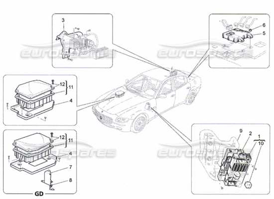 a part diagram from the Maserati Quattroporte M139 (2005-2013) parts catalogue