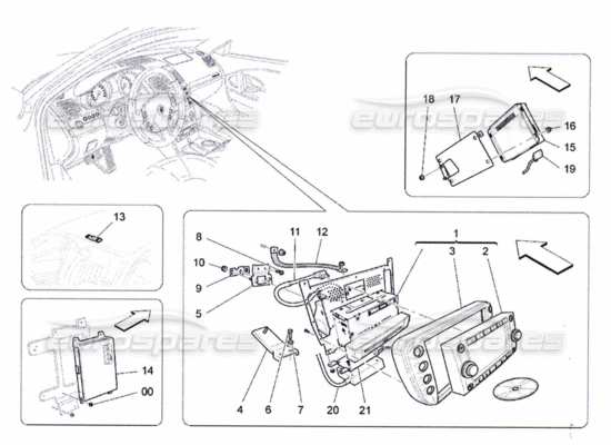 a part diagram from the Maserati Quattroporte M139 (2005-2013) parts catalogue