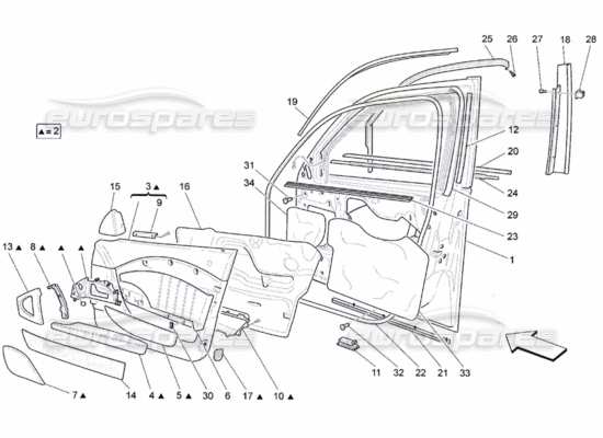 a part diagram from the Maserati Quattroporte M139 (2005-2013) parts catalogue