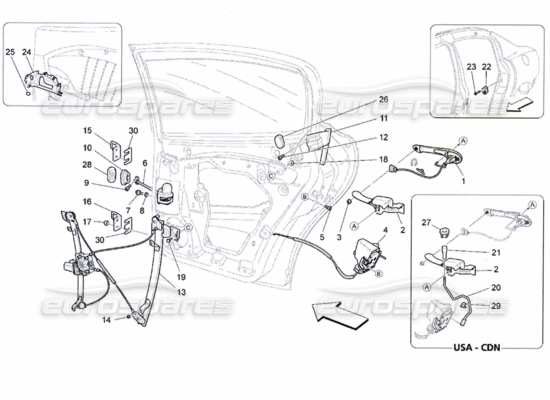 a part diagram from the Maserati Quattroporte M139 (2005-2013) parts catalogue