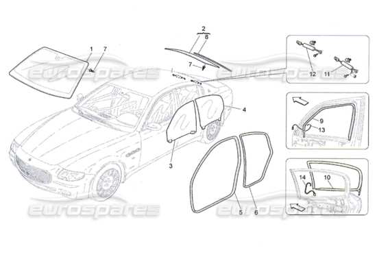 a part diagram from the Maserati Quattroporte M139 (2005-2013) parts catalogue