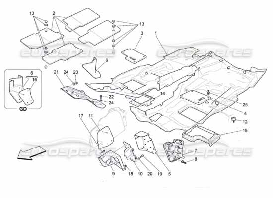 a part diagram from the Maserati Quattroporte M139 (2005-2013) parts catalogue