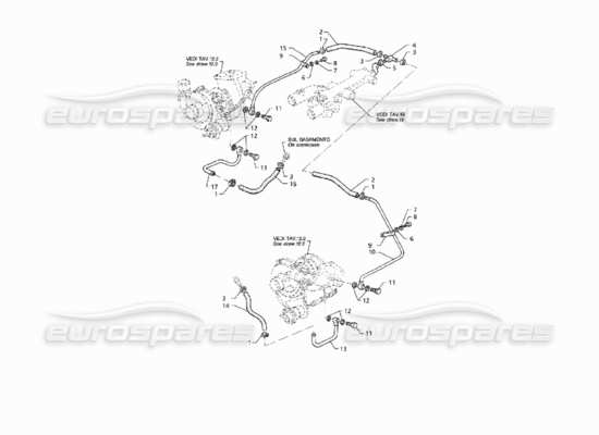 a part diagram from the Maserati Quattroporte (1996-2001) parts catalogue