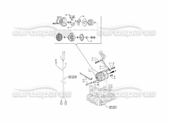 a part diagram from the Maserati Quattroporte (1996-2001) parts catalogue