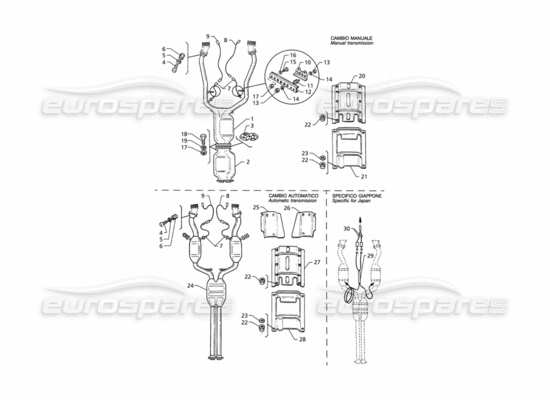 a part diagram from the Maserati Quattroporte (1996-2001) parts catalogue