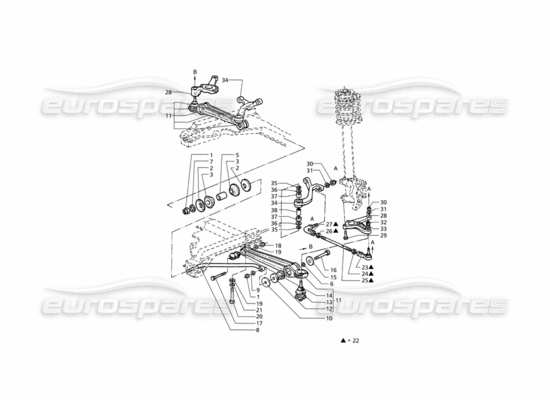 a part diagram from the Maserati Quattroporte (1996-2001) parts catalogue