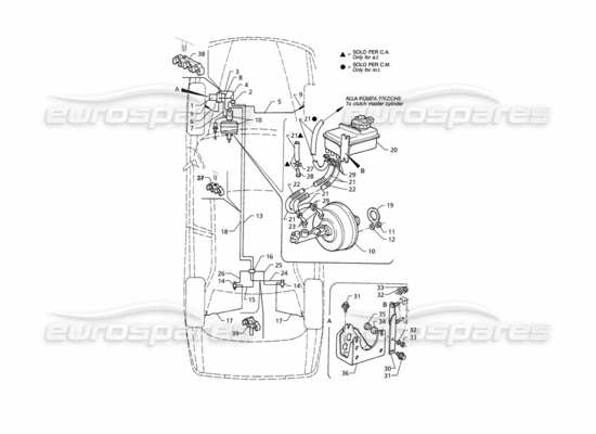 a part diagram from the Maserati Quattroporte (1996-2001) parts catalogue