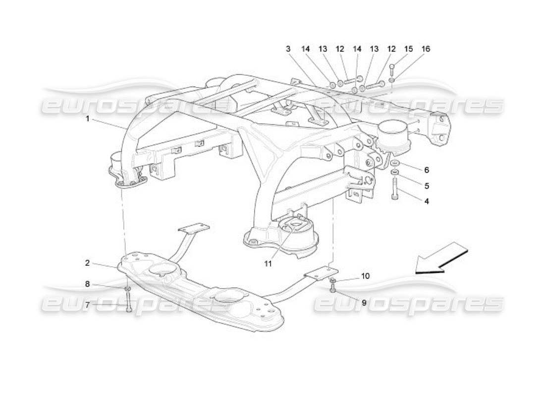 Maserati QTP. (2005) 4.2 rear chassis Parts Diagram