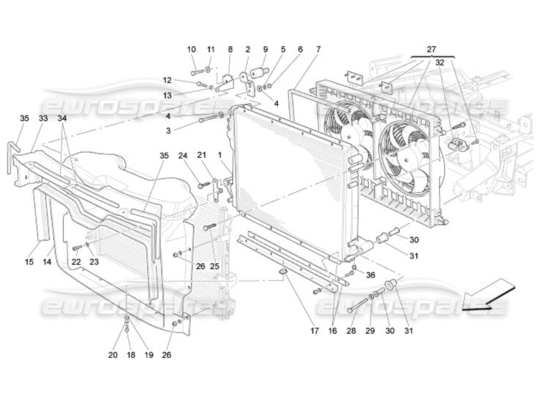 a part diagram from the Maserati Quattroporte M139 (2005-2013) parts catalogue