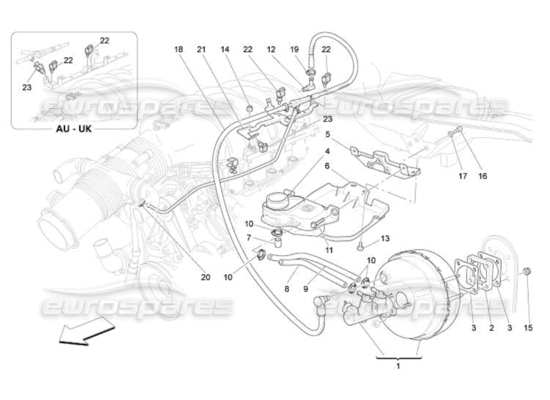 a part diagram from the Maserati Quattroporte M139 (2005-2013) parts catalogue